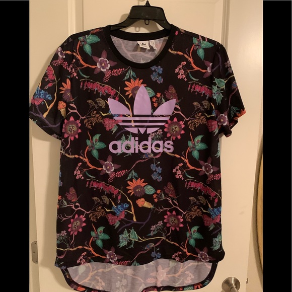 Adidas floral logo shirt Clearance